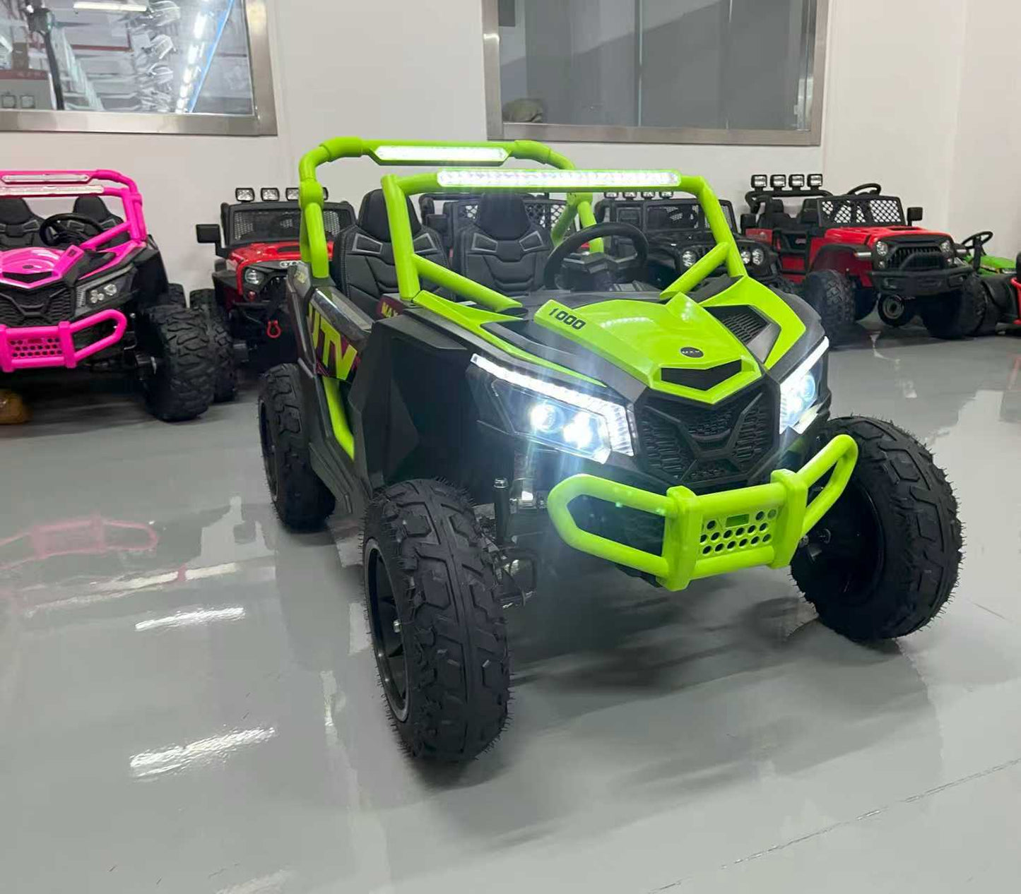 Off-Road 24 Volts Two-seater – Upgraded New high-powered 4x4 Quiet Motors, Air Rubber Wheels