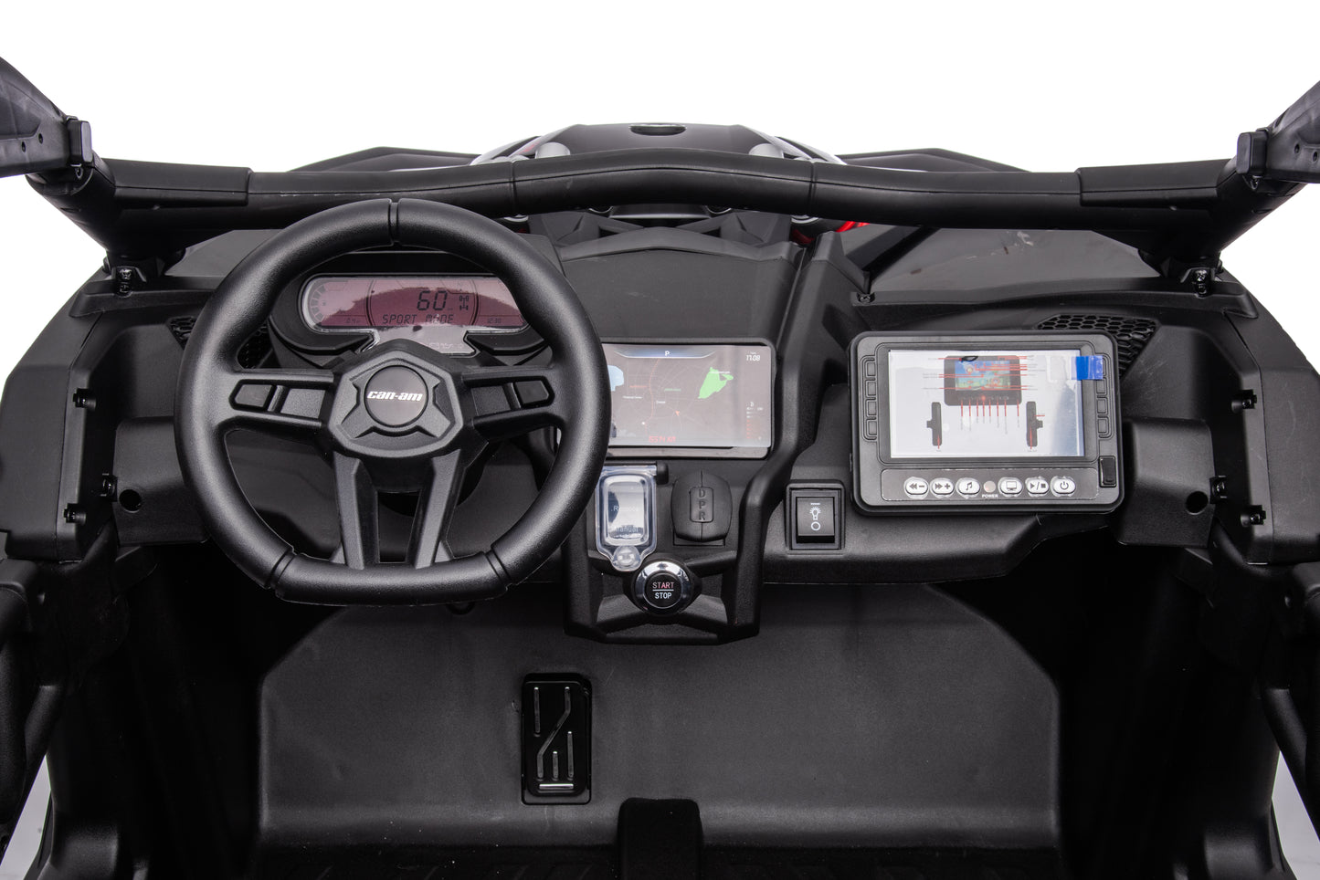 Licensed Can-am BRP Maverick 2 seater car ( 24Volts 14 AH Batteries) 4×4 Motors 24V 800 Watts, sport sound