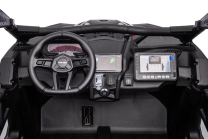 Licensed Can-am BRP Maverick 2 seater car ( 24Volts 14 AH Batteries) 4×4 Motors 24V 800 Watts, sport sound
