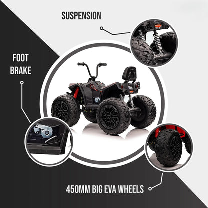 24V Monster 4X4 ATV Quad Bike – Big 450mm EVA Wheels