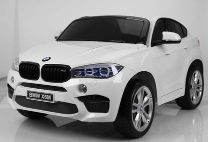 Two-Seater Kids Electric Ride-On Car Licensed BMW X6 M -Black-White