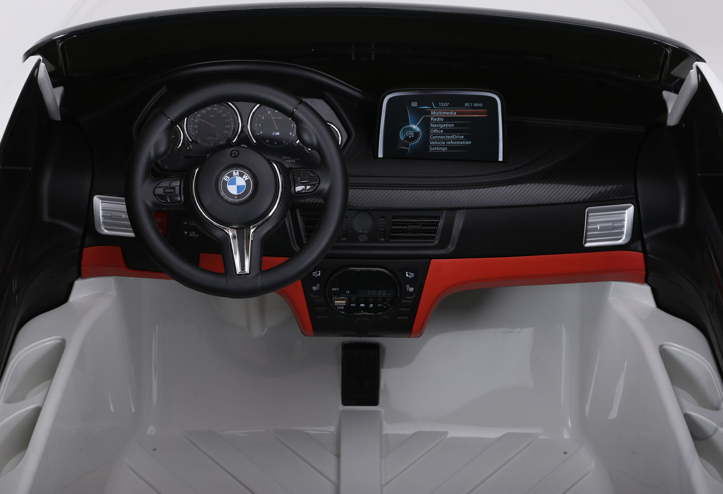 Two-Seater Kids Electric Ride-On Car Licensed BMW X6 M -Black-White