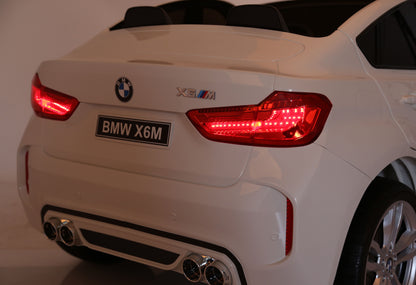 Two-Seater Kids Electric Ride-On Car Licensed BMW X6 M -Black-White