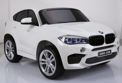 Two-Seater Kids Electric Ride-On Car Licensed BMW X6 M -Black-White