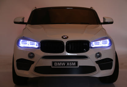 Two-Seater Kids Electric Ride-On Car Licensed BMW X6 M -Black-White