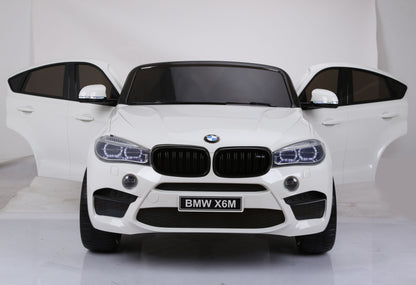 Two-Seater Kids Electric Ride-On Car Licensed BMW X6 M -Black-White
