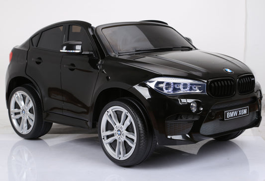 Two-Seater Kids Electric Ride-On Car Licensed BMW X6 M -Black-White