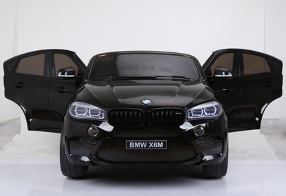 Two-Seater Kids Electric Ride-On Car Licensed BMW X6 M -Black-White