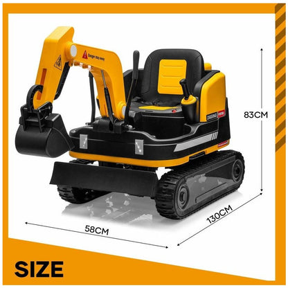 2 in 1 Kids Excavator Bulldozer Ride On with Remote Control Pedal Digger Tractor Vehicle 360 Degree Rotating 12V