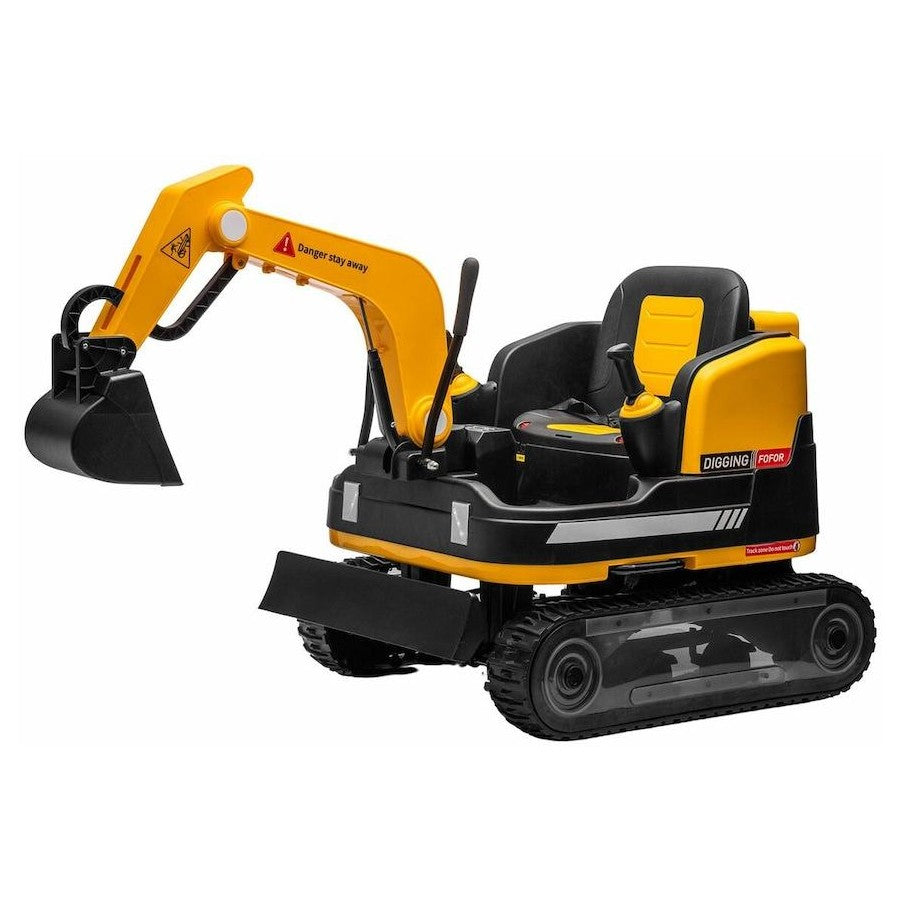 2 in 1 Kids Excavator Bulldozer Ride On with Remote Control Pedal Digger Tractor Vehicle 360 Degree Rotating 12V