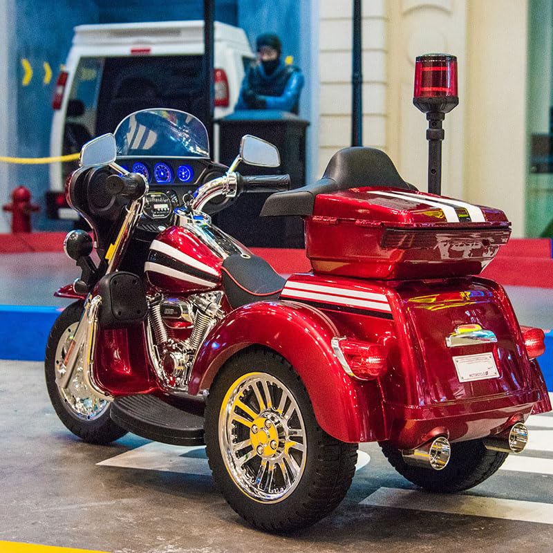 Police Harley Kids Electric Ride-On Bike Shiny colour – 12V 3-Wheels