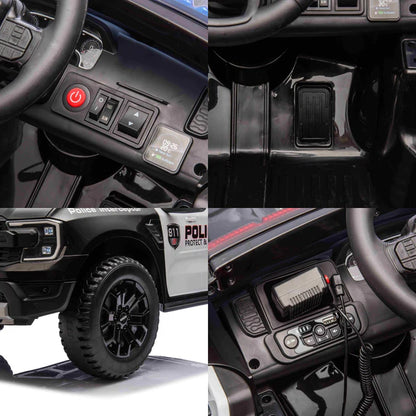 Licensed Ford Ranger Raptor Police Ride-On Car 12V – EVA Wheels & Leather Seat-Remote
