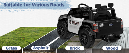Licensed Ford Ranger Raptor Police Ride-On Car 12V – EVA Wheels & Leather Seat-Remote