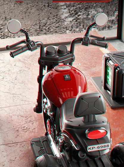 Kids Electric Ride-On Motorcycle 6V – Bluetooth, Lights & Dual Motors