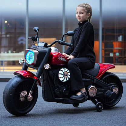 Harley Extra-Large Electric Ride-On Bike for Kids with EVA Wheels & Long-Lasting Battery