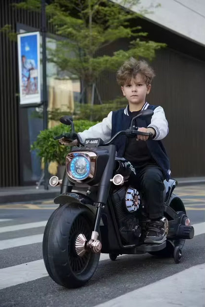Harley Extra-Large Electric Ride-On Bike for Kids with EVA Wheels & Long-Lasting Battery
