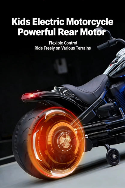 Harley Extra-Large Electric Ride-On Bike for Kids with EVA Wheels & Long-Lasting Battery