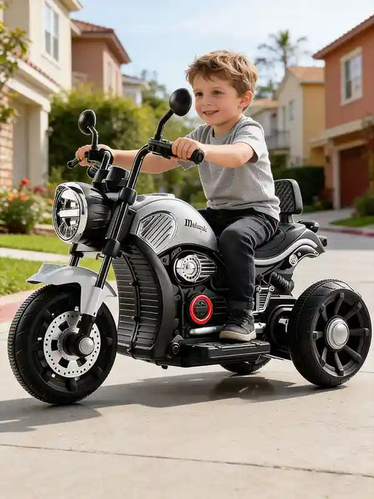 Kids Electric Ride-On Motorcycle 6V – Bluetooth, Lights & Dual Motors