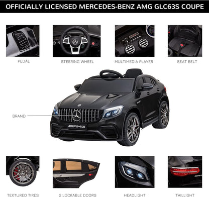 Licensed Mercedes-Benz AMG GLC63S Coupe Kids Ride-On Car with Remote Control