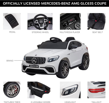 Licensed Mercedes-Benz AMG GLC63S Coupe Kids Ride-On Car with Remote Control