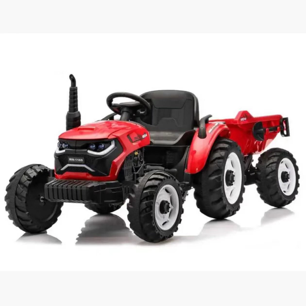 Kids Ride-On Tractor Rubber wheels with Trailer & Remote Control