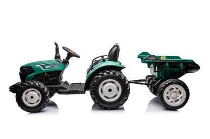 Kids Ride-On Tractor Rubber wheels with Trailer & Remote Control