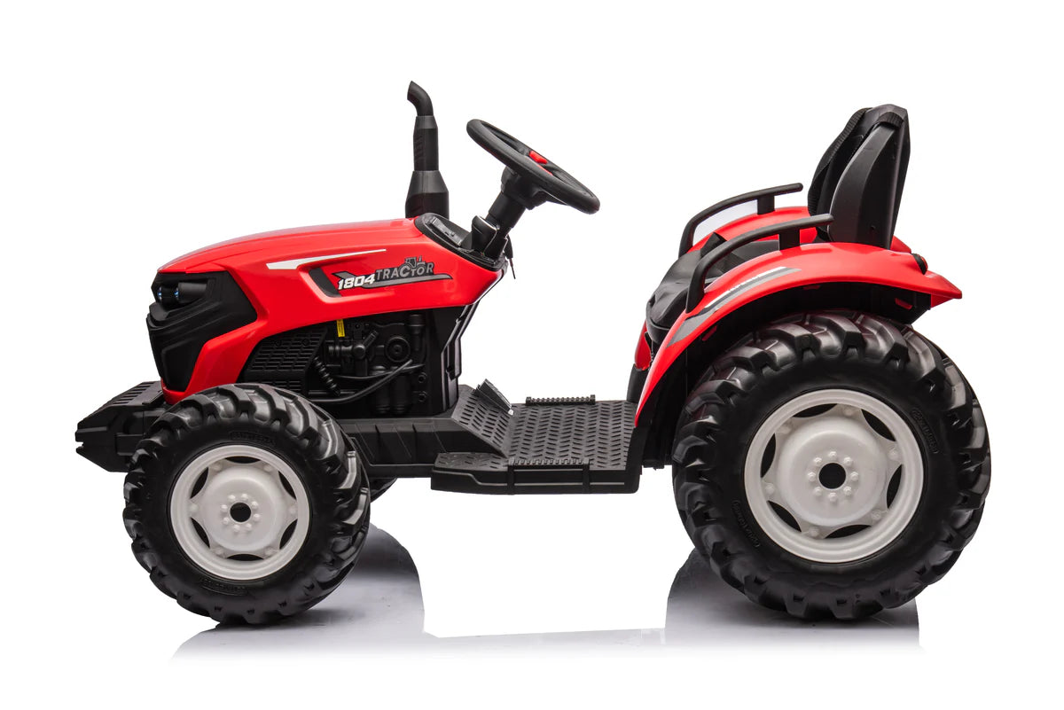 Kids Ride-On Tractor Rubber wheels with Trailer & Remote Control