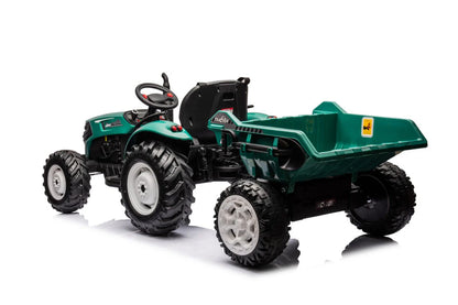 Kids Ride-On Tractor Rubber wheels with Trailer & Remote Control