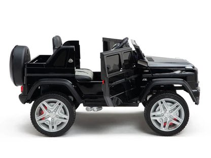Licensed Mercedes-Maybach Kids Ride-On Car Black- Pink with Leather seat and Rubber wheels