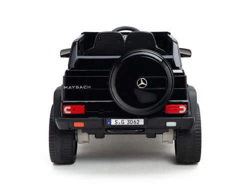 Licensed Mercedes-Maybach Kids Ride-On Car Black- Pink with Leather seat and Rubber wheels