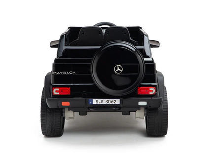 Licensed Mercedes-Maybach Kids Ride-On Car Black- Pink with Leather seat and Rubber wheels