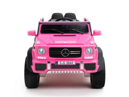 Licensed Mercedes-Maybach Kids Ride-On Car Black- Pink with Leather seat and Rubber wheels