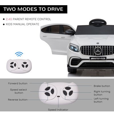 4-Wheel Drive Mercedes-Benz GLC Style 12V Kids Ride-On Car – 4 Motors- Pink, Black, White, Red