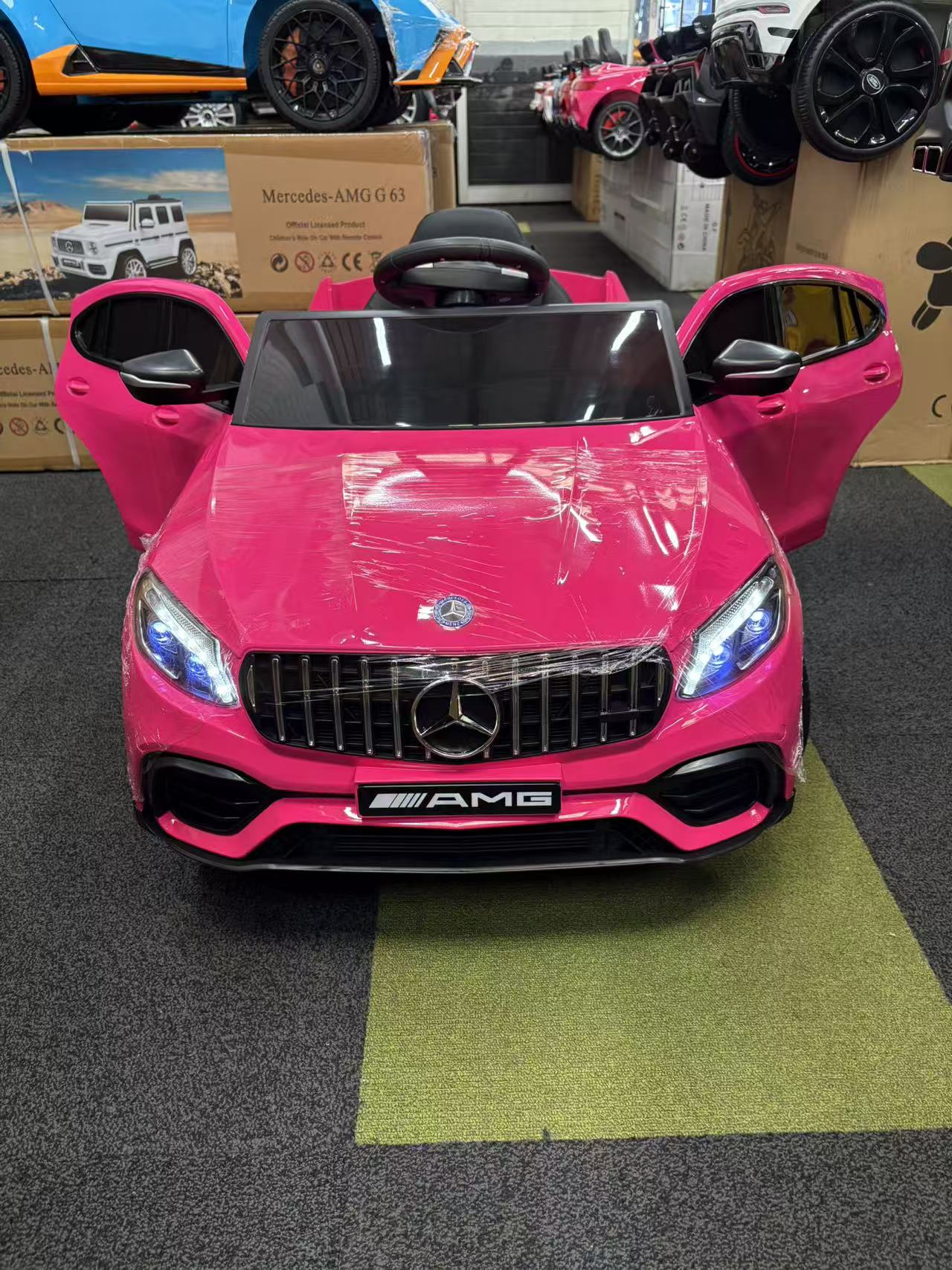 4-Wheel Drive Mercedes-Benz GLC Style 12V Kids Ride-On Car – 4 Motors- Pink, Black, White, Red