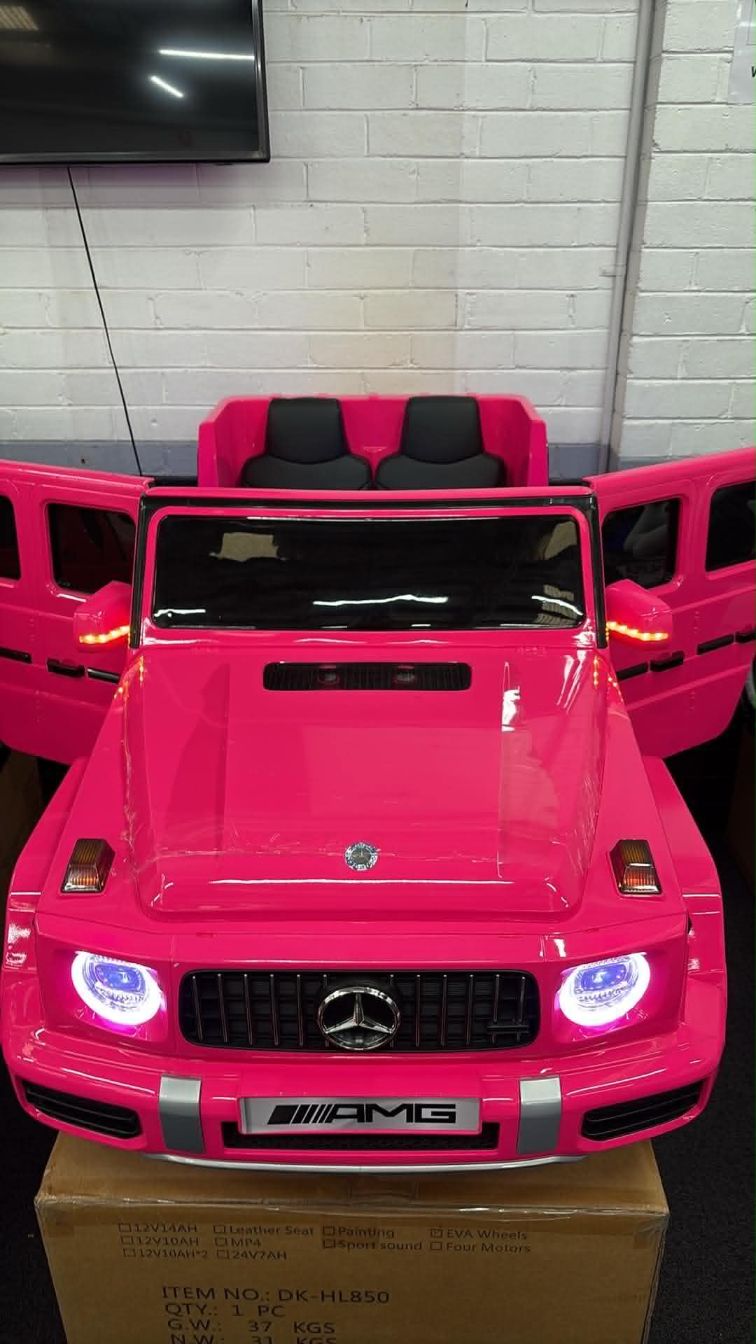 Mercedes-AMG G63 24V Kids Ride-On Car – 4WD, 2 Seater- Black , Pink