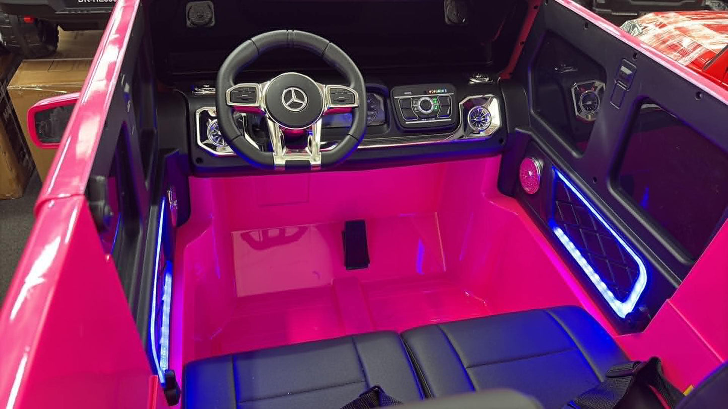 Mercedes-AMG G63 24V Kids Ride-On Car – 4WD, 2 Seater- Black , Pink