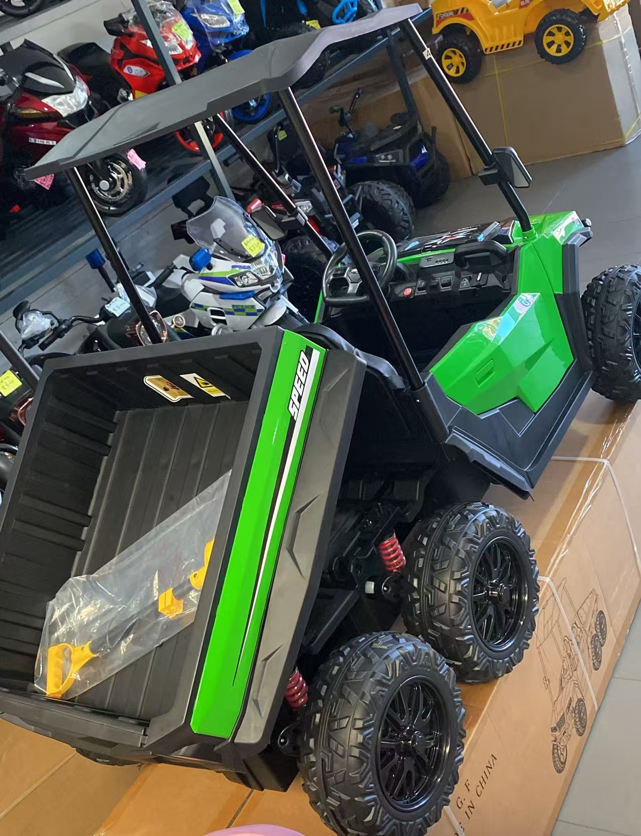 24V Kids Ride-On Dump Truck (4WD Two-Seater with Remote)