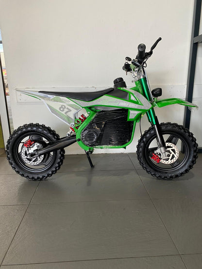 Electric Dirt Bike 36 volts with 500 Watts Brushless Motor 3-Speed Modes.