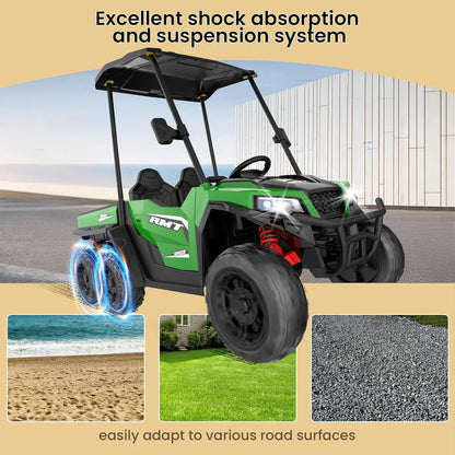 24V Kids Ride-On Dump Truck (4WD Two-Seater with Remote)