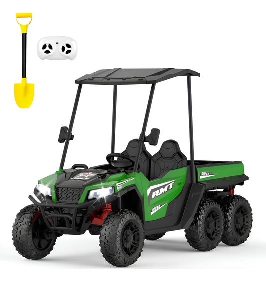 24V Kids Ride-On Dump Truck (4WD Two-Seater with Remote)