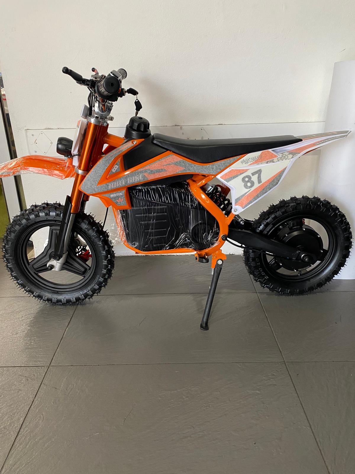 Electric Dirt Bike 36 volts with 500 Watts Brushless Motor 3-Speed Modes.