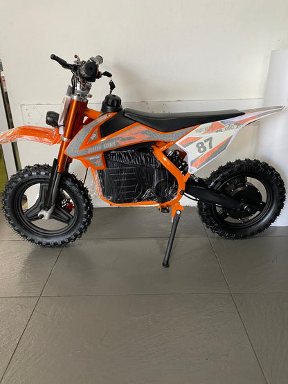 Electric Dirt Bike 36 volts with 500 Watts Brushless Motor 3-Speed Modes.