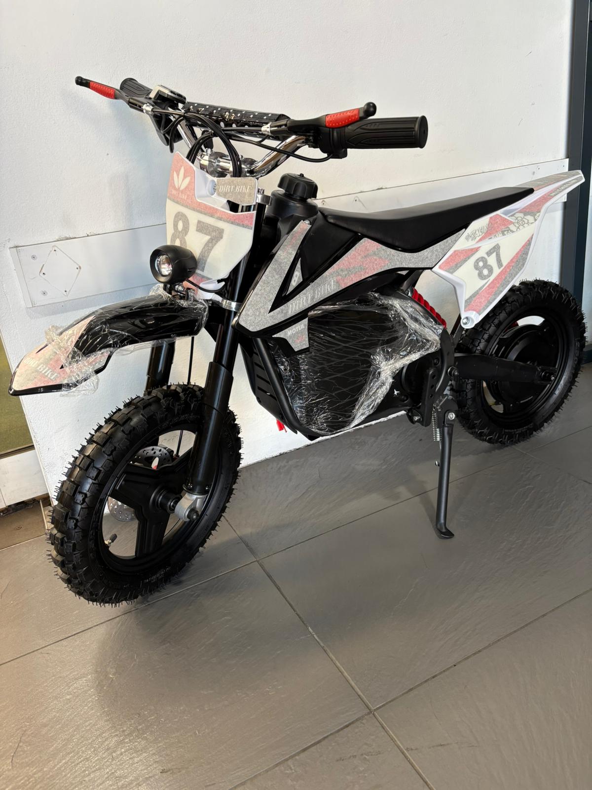 Electric Dirt Bike 36 volts with 500 Watts Brushless Motor 3-Speed Modes.