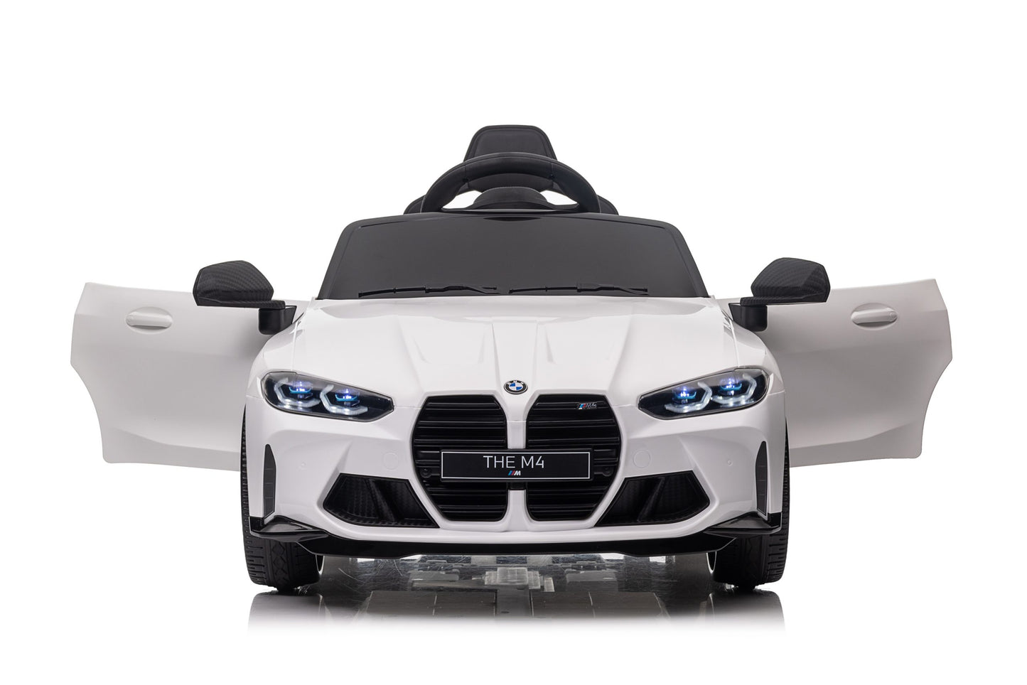 BMW M4 Competition 12V Kids Ride-On Car – Official Licensed Model, Blue-white-Yellow