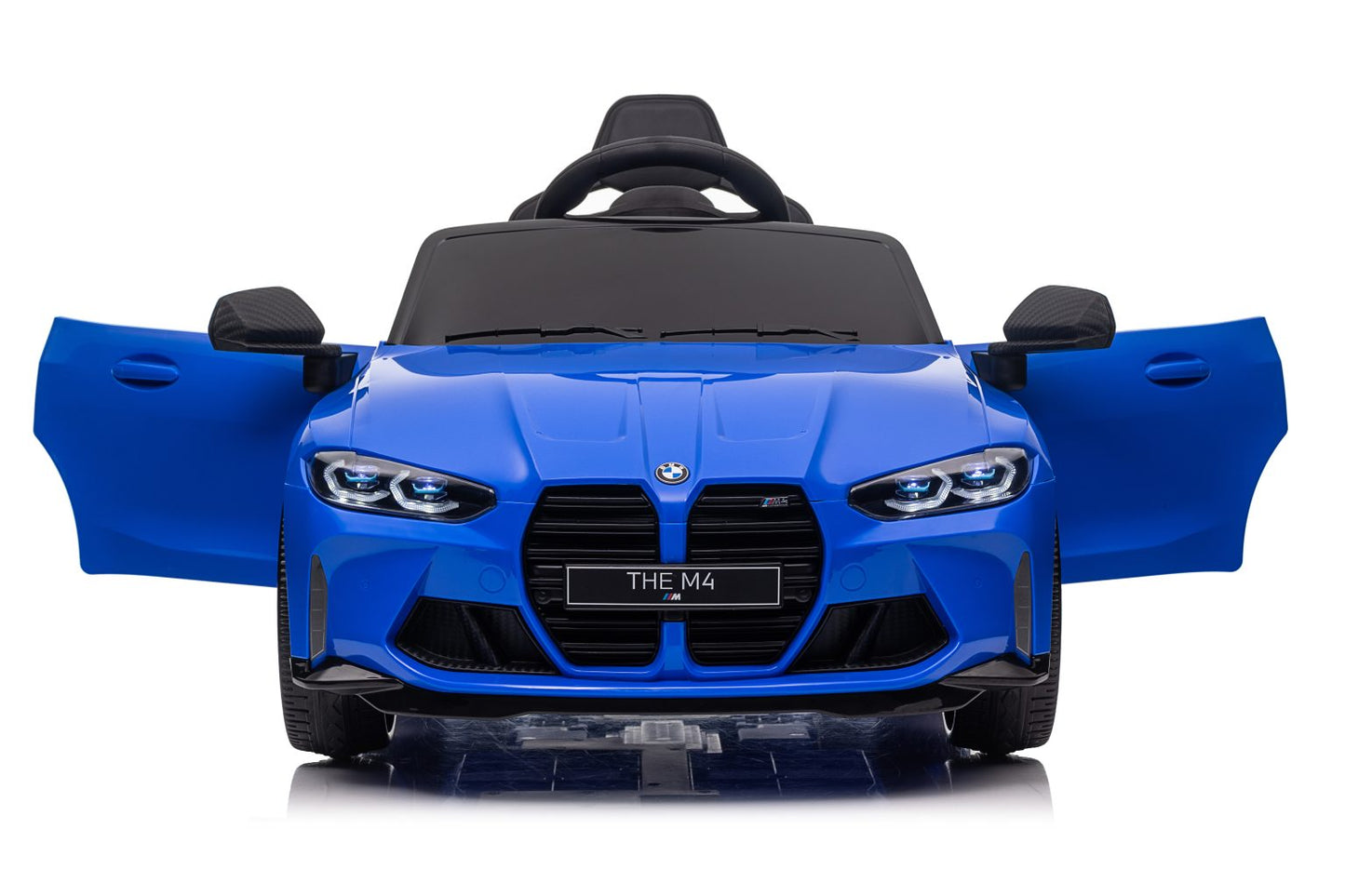 BMW M4 Competition 12V Kids Ride-On Car – Official Licensed Model, Blue-white-Yellow