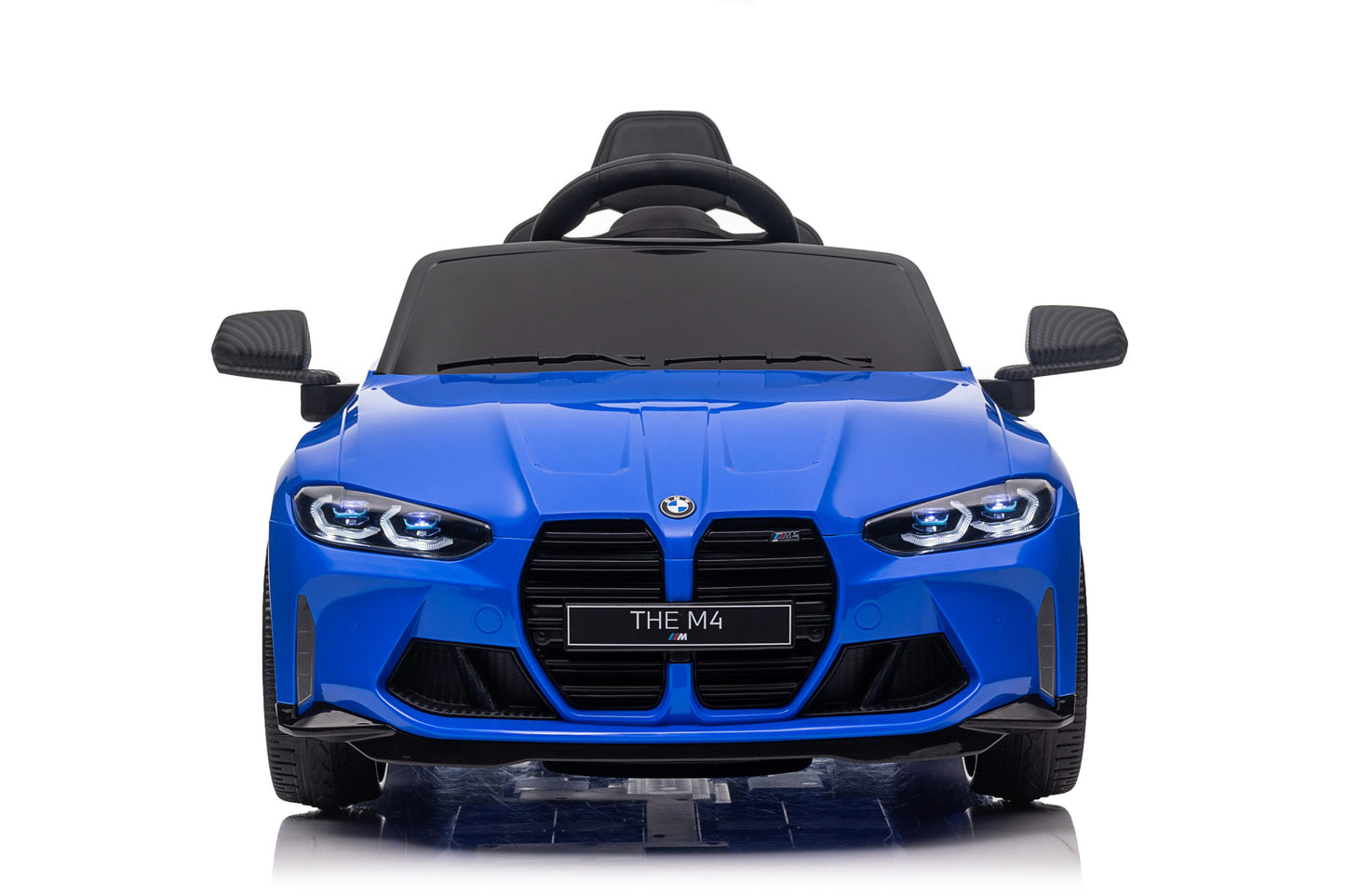 BMW M4 Competition 12V Kids Ride-On Car – Official Licensed Model, Blue-white-Yellow