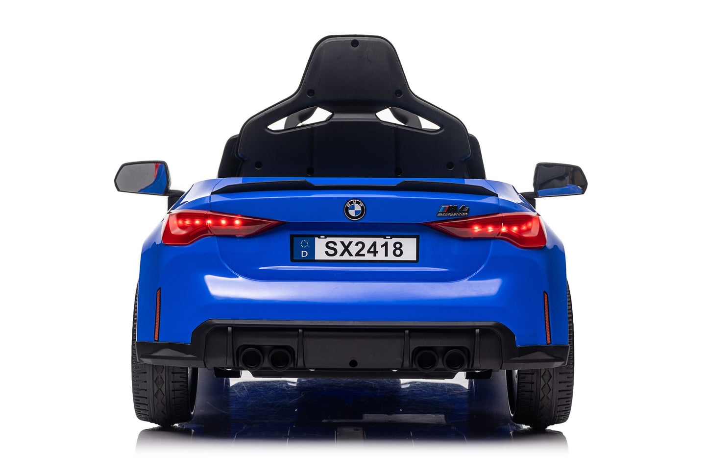 BMW M4 Competition 12V Kids Ride-On Car – Official Licensed Model, Blue-white-Yellow