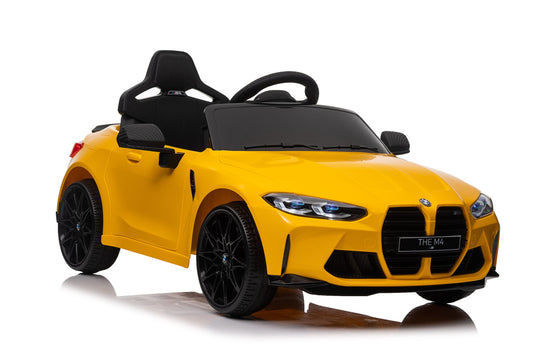 BMW M4 Competition 12V Kids Ride-On Car – Official Licensed Model, Blue-white-Yellow
