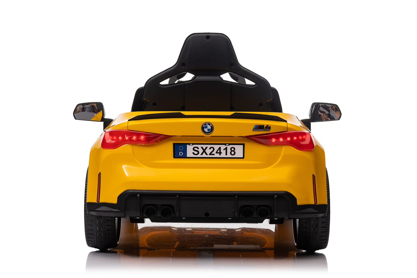 BMW M4 Competition 12V Kids Ride-On Car – Official Licensed Model, Blue-white-Yellow