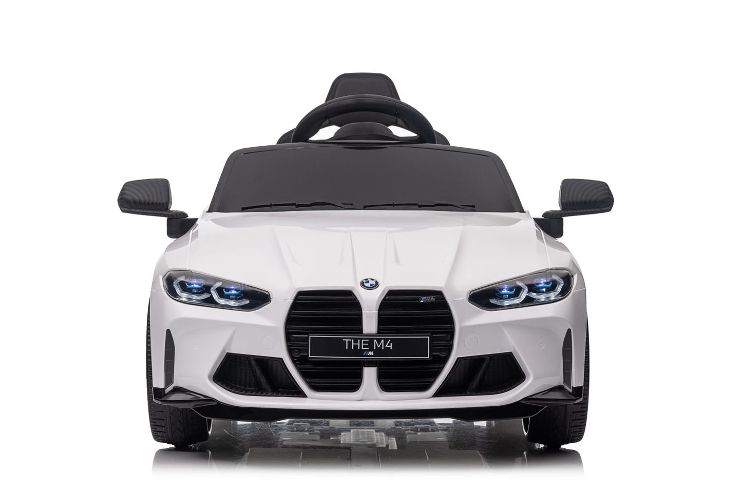 BMW M4 Competition 12V Kids Ride-On Car – Official Licensed Model, Blue-white-Yellow